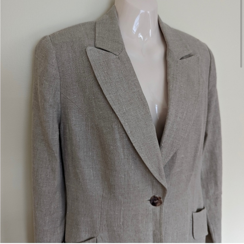 VINTAGE linen 2 piece skirt suit and jacket 4 small